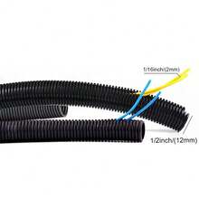 Split Wire Loom Tubing Electrical Wire Conduit, Cord Protectors From Pets No Chew, Puppy Cat Proof Cable Cord Covers, 1/4 Inch 1/2 Inch Flexible Tubing Wire Cover For Automotive Computer USB Cable Power Cord Audio Video Cable Cable Protector, Charger Protector - Black - View 11