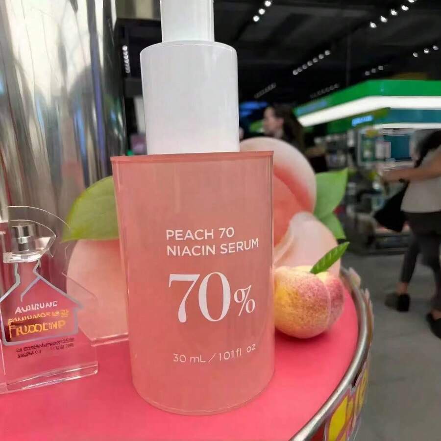 Peach Suero De Niacinamide 70%  Tratamiento De Hiperpigmentación De Suero Facial Hidratante Iluminador Que Reduce La Melanina Belleza Limpia Diaria Cosmetico Coreano - Rosa - Ver 1