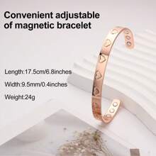 1 Peça / Conjunto Pulseira Magnética de Cobre para Mulheres e Homens, Pulseira de Bracelete de Cobre de Design Simples, Cobre com 6 Ímãs, Anel de Cobre para Homens, Pulseiras Magnéticas Ajustáveis Presentes de Joias