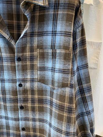 Retro amerikansk rutig avslappnad gatskjorta med lös passform, lämplig för alla årstider