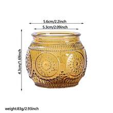 12pcs Vintage Nordic Style Sunflower Glass Candle Holders, Romantic Atmosphere Tabletop Decor Candle Cups, Suitable For Wedding, Dining Table Decoration