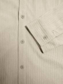 Camisa de manga larga con botones, de estilo vintage, con rayas de pana y unicolor, de comodidad casual y elegancia clásica, versátil para todo el año, otoño/invierno