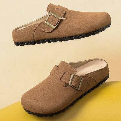 Sandalias de mujer para otoño/invierno, estilo británico, con suela gruesa, informales, sin cordones, modernas, versátiles y duraderas. Zapatillas con puntera cubierta, suela plana, estilo vintage. Ropa de abrigo de otoño para mujer. Sandalias versátiles. Sandalias cómodas con suela blanda, informales.