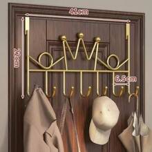 1 pieza Perchero de pared moderno de hierro fundido, colgador de metal sin taladro para toallas, batas, chaquetas - Almacenamiento para el hogar en el dormitorio