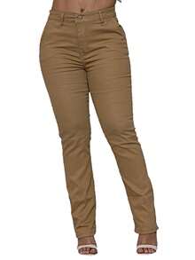 Malloy Women's Straight Twill Satin Social Tailored Trousers - 棕色 - 查看 4