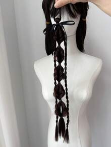 Bubble Ponytail Catwalk Photography Ponytail 1pc New Chinese Ponytail Female Synthetic Black And Brown Hair Accessories - Multicolor - View 12