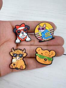 8pcs/Set Hip Hop Music Series Cartoon Pattern Accessories For Sandals, Bracelets, Slippers, Phone Decoration, Suitable For Music Lovers Birthday & Holiday Gifts