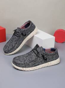 Mocassini casual da uomo in lino traspirante slip-on, scarpe da barca leggere e comode, versatili