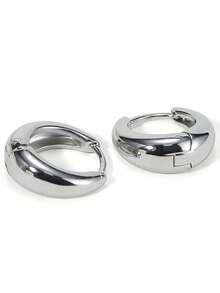 Pendientes de aro gruesos de acero inoxidable dorado para mujeres, pendientes hipoalergénicos lindos y de moda, regalo de joyería minimalista