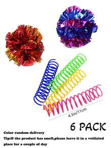 猫用皱褶球，闪亮且可缓解压力的皱褶球，适合多只猫玩耍，非常适合小猫和成年猫 2 件、4 件、6 件、8 件、情人节、猫/狗礼物