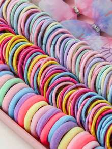 260 件基本款公主发带、发圈、蝴蝶结、发夹和发夹组合套装，简约设计，适合日常使用和送礼 - 彩色 - 查看 4