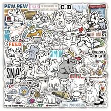 50PCS Cartoon Simon's Cat Graffiti Stickers, Exquisite And Creative Room Desktop Decoration Decal Toys, Suitable For Suitcases, Water Cups, Mobile Phone Cases, Skateboards, Pencil Cases, Etc. - 彩色 - 查看 6