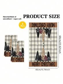 2 piezas Toallas de mano navideñas, diseño de patrón de Papá Noel y muñeco de nieve a cuadros rojos, paños de cocina, trapos de limpieza de cocina, decoración de cocina y comedor, suministros para fiestas al aire libre, adecuados para decoración navideña de cocina y baño, regalo de Adviento, sorpresa navideña