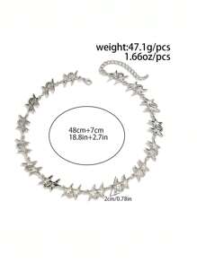 1pc Fashionable Punk Style Minimalist Star Metal Necklace
