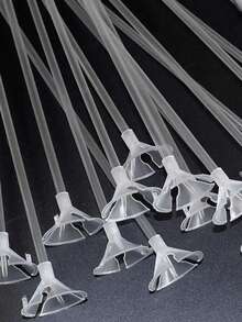 10/20/30/50 قطعة من مشابك البالونات البلاستيكية والعصي، حامل بالونات شفاف بسيط للاستخدام في الحفلات - متعدد الألوان - مشاهدة 1