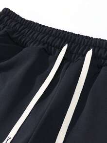 Bộ đồ 2 món thường ngày in chữ xuân/thu dành cho nam, gồm áo phông dài tay và quần cạp rút, dáng ôm vừa vặn, thích hợp làm quà tặng cho chồng/bạn trai, dạo phố, đi làm, hoạt động ngoài trời - Nhiều màu - Xem 8