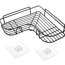 Prateleira de banheiro, shampoo, organizador de sabão, triângulo, suporte adesivo para parede, para cozinha e banheiro/Prateleira De Canto De Aço - Multicolorido - Visão 6