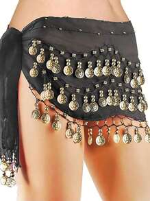 1pc New Women Belly Dance Hip Scarf Accessories 3 Layer Coin Belt Belly Dance Coin Waist Chain Dance Hip Scarf - Multicolor - View 16