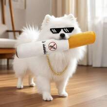 1pc Random Color Interactive Dog Doll, Plush Squeak Chew Cigar Design Doll, Creative Chewing Doll Suitable For Small To Medium Dogs - Cute Plush Gift For Dog Birthday - Multicolor - View 9