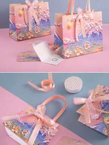 1 PIEZA/5 PIEZAS Bolsa de regalo con estética de pétalos de Yunshan 3D en pastel de aceite, con estilo Ins, curativo y de alta gama. También sirve como portaramos y bolsa de regalo premium. Es adecuado para ocasiones como fiestas festivas y regalos a amigos.