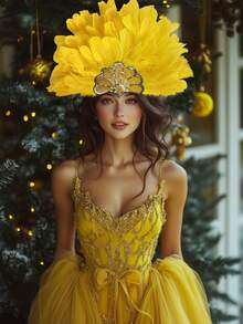 Women's Feather Headpiece Carnival Feather Headdress Showgirl Headpiece Plume Glitter Headdress Halloween - Nhiều màu - Xem 15
