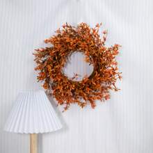 1pc Realistic Halloween Plant Wreath, DIY Decorative Wreath, 3 Color Options, Can Be Hung On Home Entrance, Living Room Wall, Bedroom, Office, Creates Holiday Atmosphere For Halloween, Thanksgiving, Autumn Harvest, Maintenance-Free