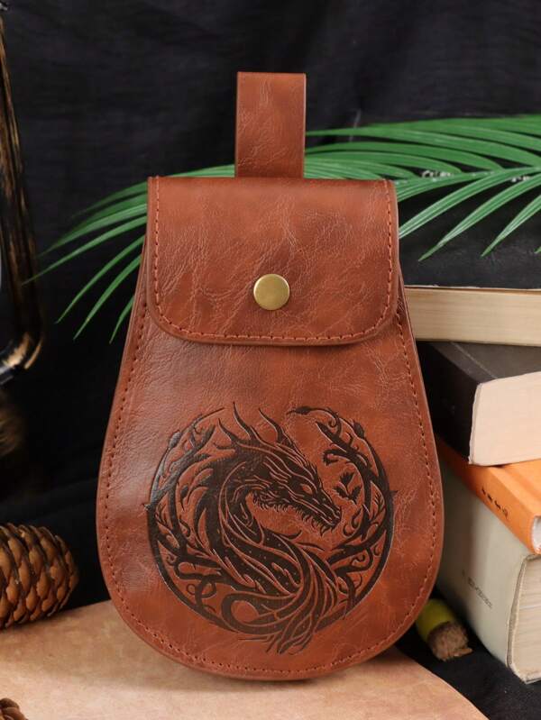 1 pieza Accesorio de disfraz de caballero medieval de Halloween, Cinturón de cuero de imitación del Renacimiento, Bolsa de cintura, Bolso de cintura de alta capacidad, Accesorio de actuación