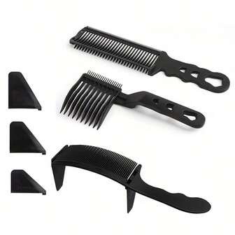 3pcs Barber Fade Comb Set, Anti-Static, Heat Resistant, Adjustable Curved & Flat Top Combs For Men, For Home Or Salon Use,Travel Essentials,Travel Essential,Hairstyle,Hairdressing,Hair,Travel,Hair Products,Hair Tools,Hair Stuff,Barber,Barber Accessories,Barbershop,Hairdressing Equipment