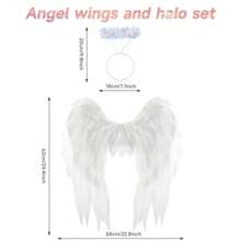Adult Angel Wing Lightweight Feather Angel Wings And Halo Headband Cosplay Costumes Props For Party Accessories - 白色 - 查看 11