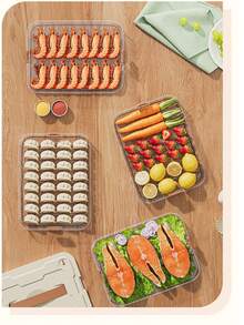 Dumpling Storage Box, Freezer Safe Fridge Dumpling, Wonton, Ravioli Frozen Food Organizer Tray