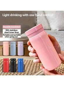 1pc, 200ml Mini Compact Stainless Steel Water Bottle, Portable Pocket Cup, Outdoor Sports Water Bottle, Easy To Carry