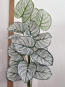 Planta Artificial Caladium Grande E Vaso Completo Decoração