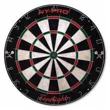 Hy-Pro Topflight Dartboard - Dart Board Set, 6x 18g Steel Tip Darts, Staple Free Bulls Eye - Black - View 2