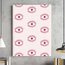 Framed HAUS AND HUES Eye Wall Decor - Pink Evil Eyes Art Print, Pink Poster For Room Aesthetic,  Wall Art,  Dorm Pososter For College Girls,These Decorations Are Suitable For Use In Parties In Living Rooms, Bedrooms And Other Places. They Are Ideal Gifts And Decorations For Various Holidays Such As Halloween And Easter. - 框架 - 查看 1