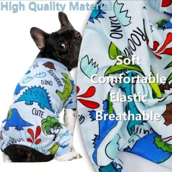1 pieza Ropa suave y linda para mascotas perros pequeños/medianos, adecuada para Chihuahua, Poodle, Teddy, Atuendo delgado para primavera/otoño, Pijamas de verano, Diseño de 4 patas