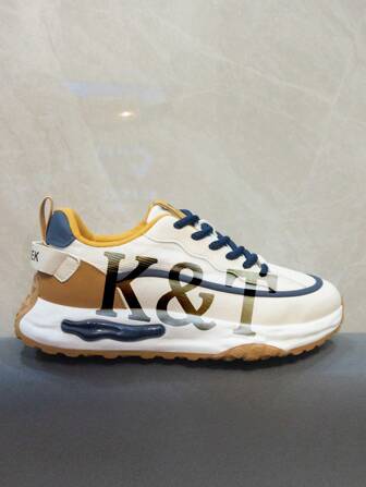 Nieuwe contrasterende casual veterschoenen, geschikt voor sport, casual, kantoor, buiten, thuis, feest, school en alle seizoenen