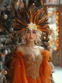 Women's Feather Headpiece Carnival Feather Headdress Showgirl Headpiece Plume Glitter Headdress Halloween - Nhiều màu - Xem 19