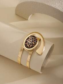 1pc/Set Vintage Elegant High-Quality Alloy Resin Inlaid Stainless Steel Women's Earrings, Ring, Bracelet, Necklace Jewelry Set, Fashionable Luxurious Golden Accessories Suitable For Women's Banquet, Party, Wedding, Holiday, Valentine's Day Gift - Elegant Style - View 8