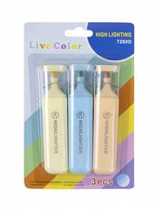 3 chiếc bút huỳnh quang đầu mềm nhiều màu chăm sóc mắt, bút dạ quang, bút đánh dấu, bút vẽ màu pastel, bút dạ quang, đồ dùng học tập, trở lại trường - Nhiều màu - Xem 16