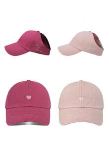 1 件马尾友好型遮阳帽，露背设计，可自由扎马尾，宽帽檐有效阻挡紫外线，透气防晒 - 多色 - 查看 9