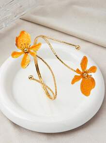 1pc Women's Minimalist Geometric Line Open Cuff Bracelet, Gold Color Jewelry For Daily Wear - Gold 4 - View 14