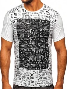 BOLF White Cotton Men's T-Shirt With Print – Halloween    Summer    Regular Fit - White - View 1