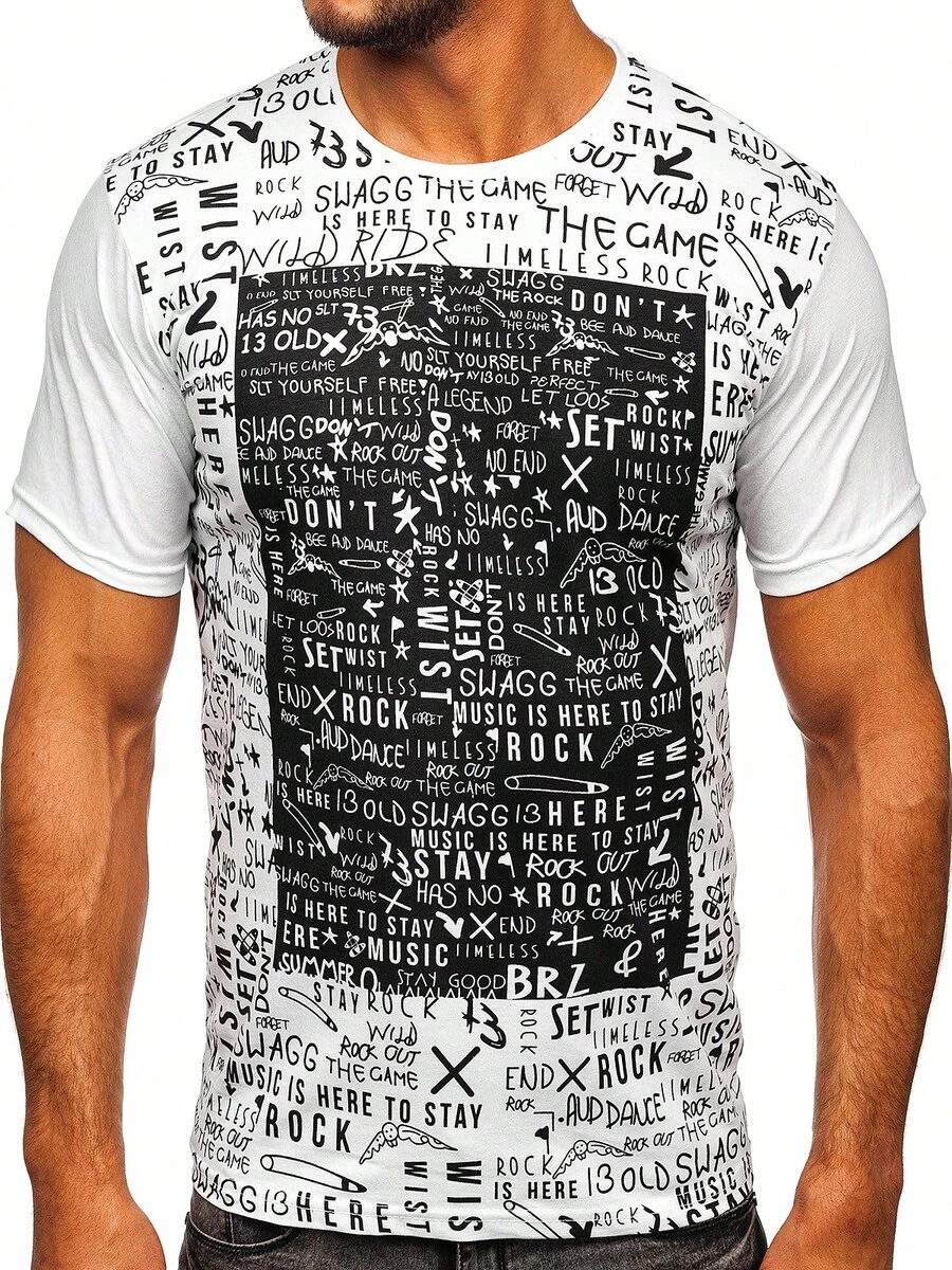 BOLF White Cotton Men's T-Shirt With Print – Halloween    Summer    Regular Fit - White - View 1