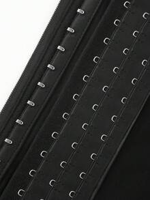 女士束腰塑身衣，透气网眼压缩背心，运动收腹塑形服 - 黑色 - 查看 9