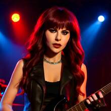 Performer Costume Prop – 26-Inch Burgundy Wig, Perfect For Stage, Concerts, Singers, And Musicians, Easy To Wear And Maintain