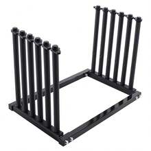 5-Slot Windshield Storage Rack - Heavy Duty 45# Steel Frame With Protective Rubber Padding - Black - View 2