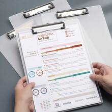 1pc A4 Clipboard, Transparent Board Clip, Student Drawing Writing Pad, Vertical Office Supplies File Organizer, Multipurpose Plastic Receipt Menu Holder