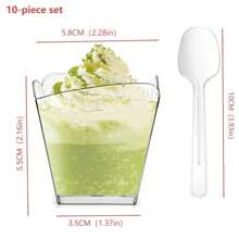 Disposable Plastic Mousse Dessert Cup, 4-Compartment Plates, Sauce Dish, Cake And Dessert Tray