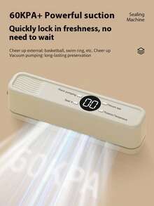 HYUNDAI جهاز شفط لحفظ الأطعمة لاسلكي بضغط 60 كيلو باسكال، 4 في 1 مع 5 أكياس شفط مرفقة، أوضاع للأطعمة الجافة والرطبة، مدمج وقابل للنقل للسفر والتخييم - متعدد الألوان - مشاهدة 3