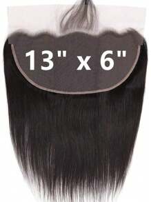 Fechamento frontal de renda 13X6 com cabelo de bebê, parte livre, cabelo humano liso, de orelha a orelha, linha fina natural, renda transparente, cor natural para mulheres, adequado para todas as estações